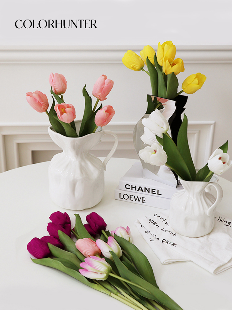 In simulation tulip living room fitting simulation flower decoration fake dining table cabinet plug-in desktop display