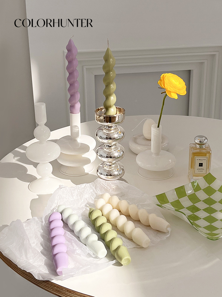 In retro French twisted candle fragrance candle fragrance loving candy color festival wedding atmosphere decoration