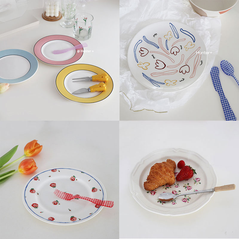 Ins Wind Dish Cake Dessert French Household Ceramic Dish Food Dessert Take Photography Project