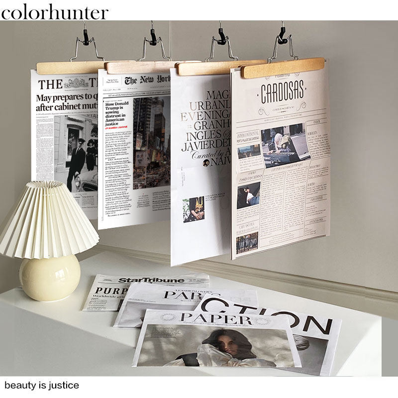 Retro English Newspaper filming Pendulum Ins and Wind Network Red Swing Beats to Decorate Clothing Shop Models Photo Props