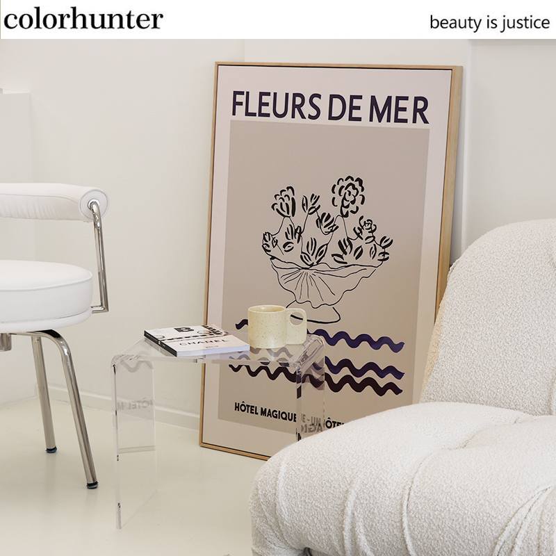 Ins niche decorative painting Matisse simple retro blue art hanging painting living room bedroom wall decoration