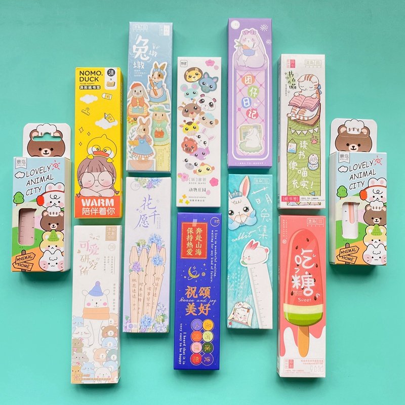 Paper Bookmark Elementary School Students Prize Cartoon Cute Creative Stationery Student Small Prize Reward Gift 30 Bookbinder