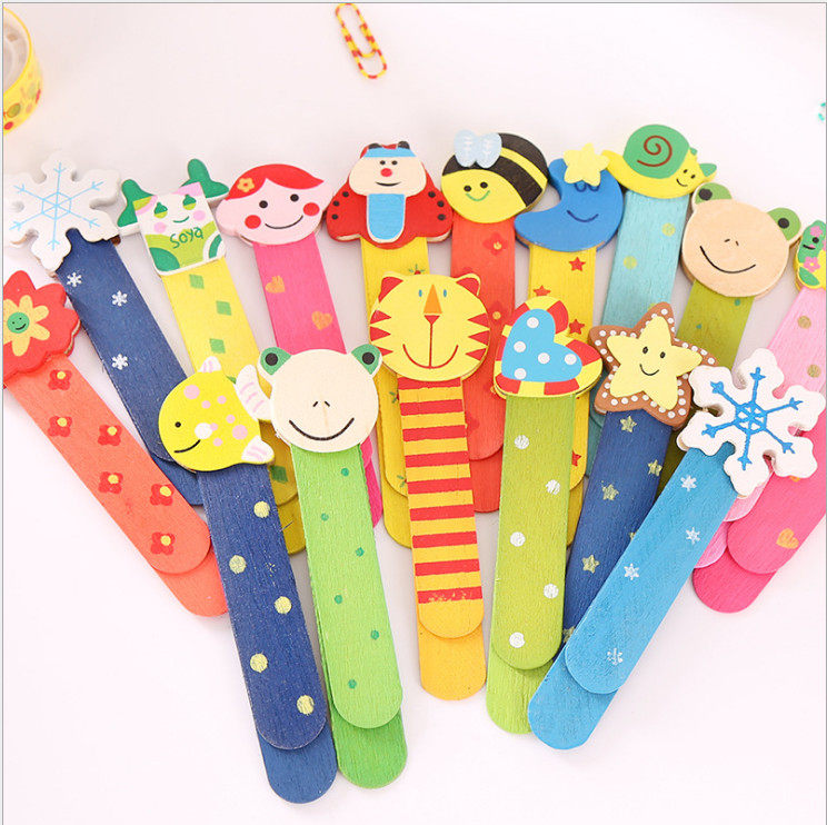 Wooden Bookmark Elementary School Students Prize Cartoon Cute Creative Stationery Student Small Prize Reward Gift 10 Bookbinder