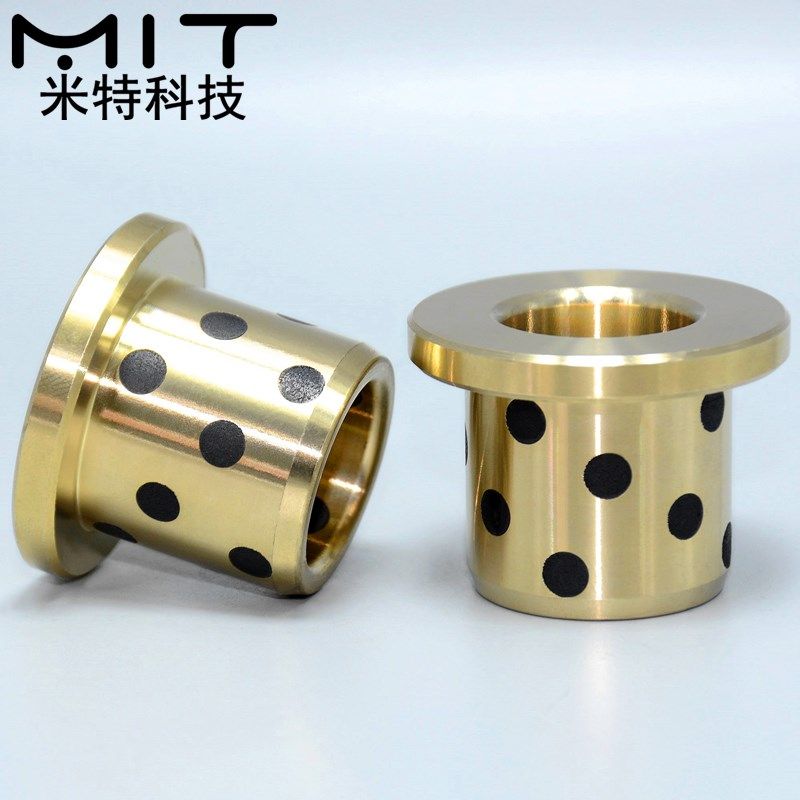 MPFZ copper alloy with shoulder type oil-free bush flange solid embedded self-lubricating gasket graphite bearing copper sleeve 1