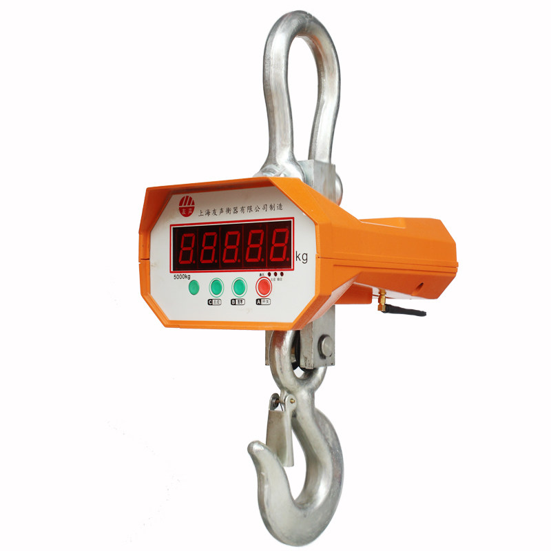 Shanghai Yousheng Electronic Libra 5T Hook Scales 10 ton Wireless pendant says 3T handheld pendant lbs 2T wagon hook says 1T