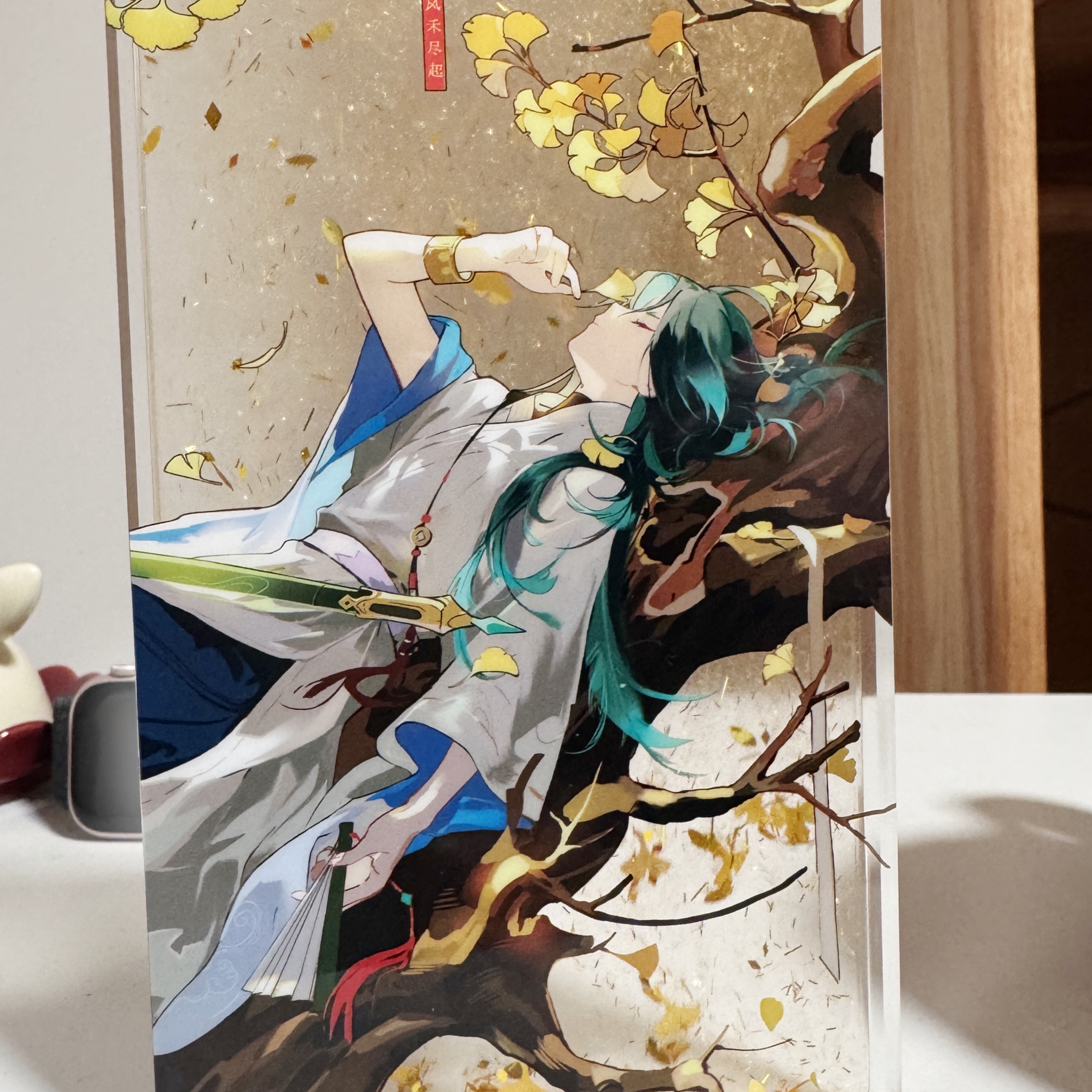 オリジナル神暁古代スタイルファンアート銀杏アクリル流砂装飾流砂麻雀ポストカード