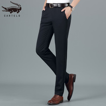 Crocodile casual pants men summer new elastic mens pants spring and autumn mens straight tube thin business pants