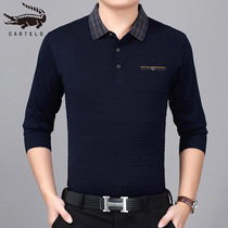 Crocodile middle-aged men knitting T-shirt fall cotton thin thin thin papa ice wire spring and autumn long sleeve tops