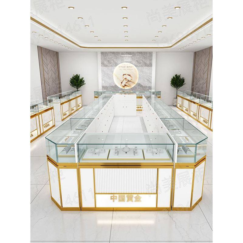 珠宝展示柜定制高档黄金蜜蜡琥珀银饰品柜台玉石手表眼镜陈列展柜