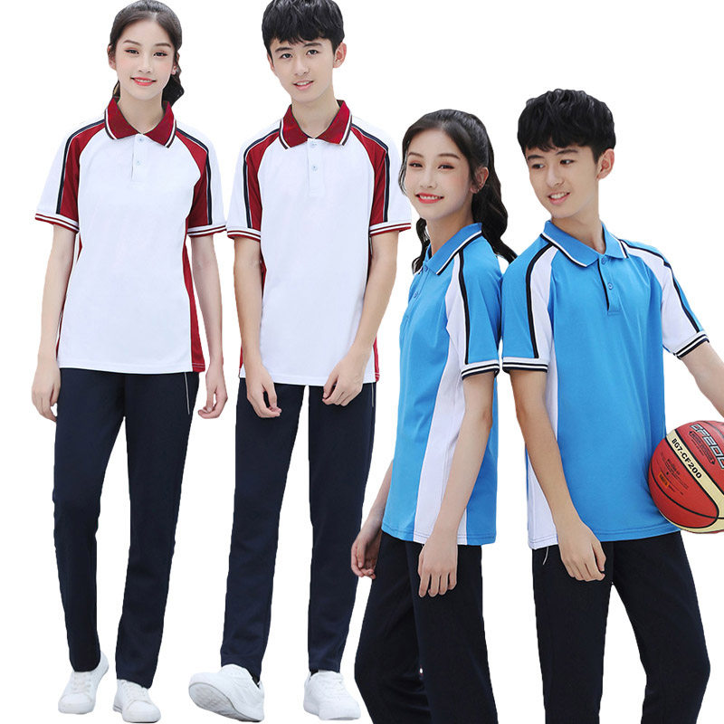 New secondary school uniform Summer Games High School High School High School Short Sleeve Clothes Long Trousers Couple