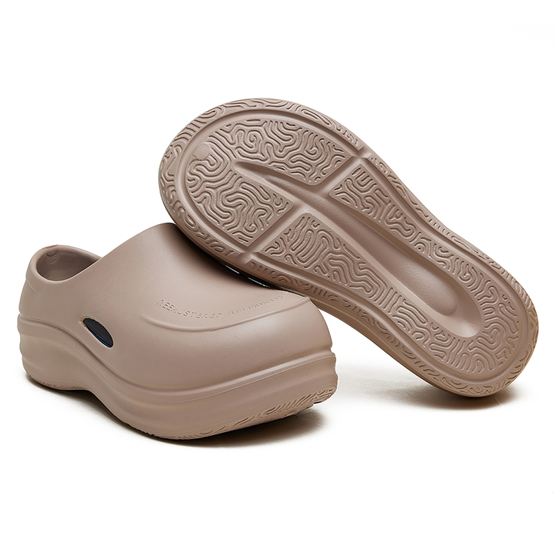 【Original Authentic】Reemustered Zhao Zhaoyi's Same Style Thick-Soled Height-Increasing Closed-Toe Slippers Chef Shoes