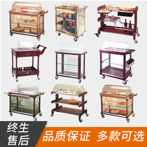  Restaurant mobile dessert car Cake car Pastry car Hotel steel wood wine driver push service car Acrylic cover