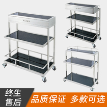  Three-layer square wine cart Multi-purpose service cart Mobile wine rack Catering rack Storage rack Service cart glass
