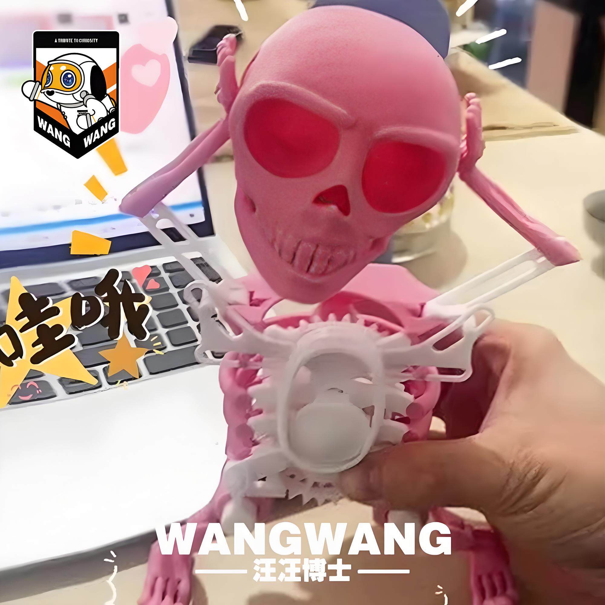 3D модель члена маятник  会跳舞骷髅头骨架小人左右摇摆3d立体扭扭动整蛊搞怪解压玩具礼物 No brand