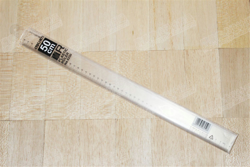 The right Deli 6250 50cm transparent plastic ruler