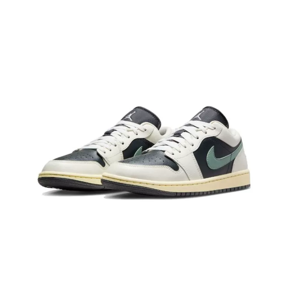 Спортивные кроссовки Burning Air Jordan 1 AJ1 LOW Black and Green низкие ретро баскетбольные DC0774-001