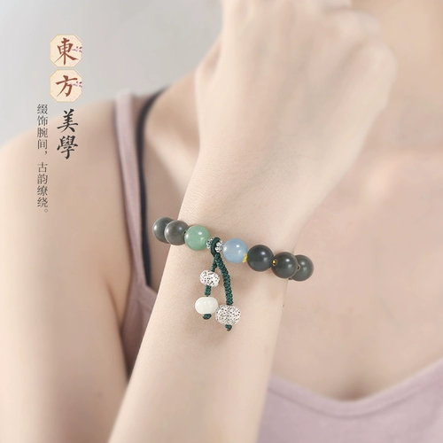 灵月阁 Четки бодхи, четки из круглых бусин, браслет подходит для мужчин и женщин, аксессуар