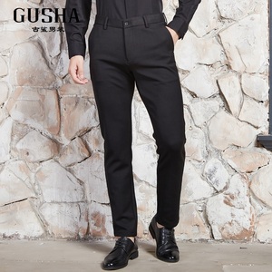 秋季新品男士黑色免烫西裤