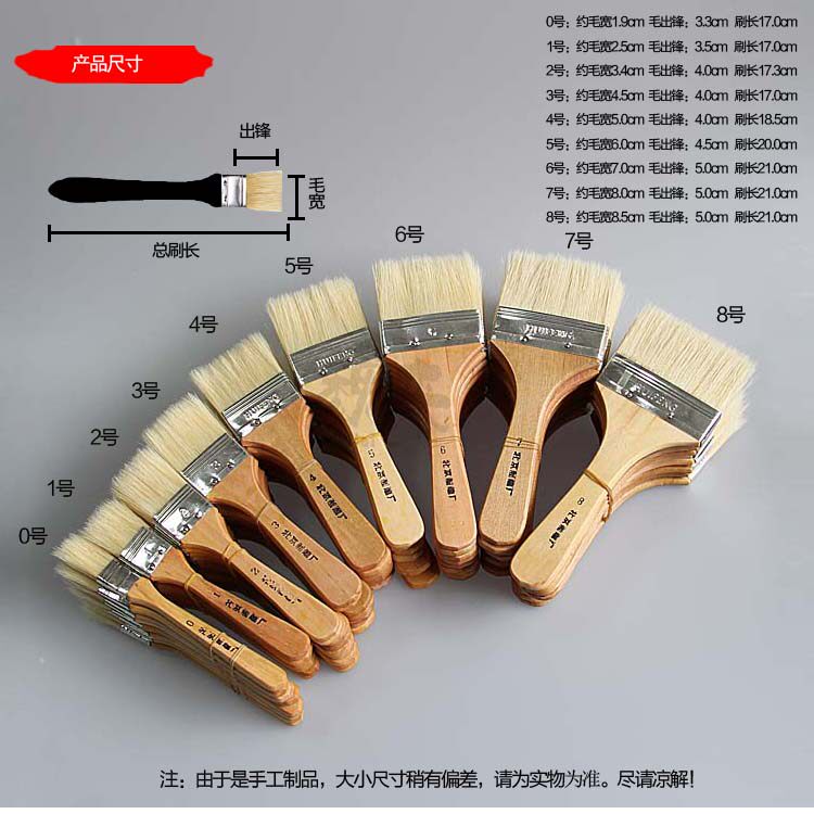 猪鬃毛刷子板刷加大加厚儿童绘画笔刷水粉水彩画刷排笔美术颜料刷-画笔-淘宝百科网