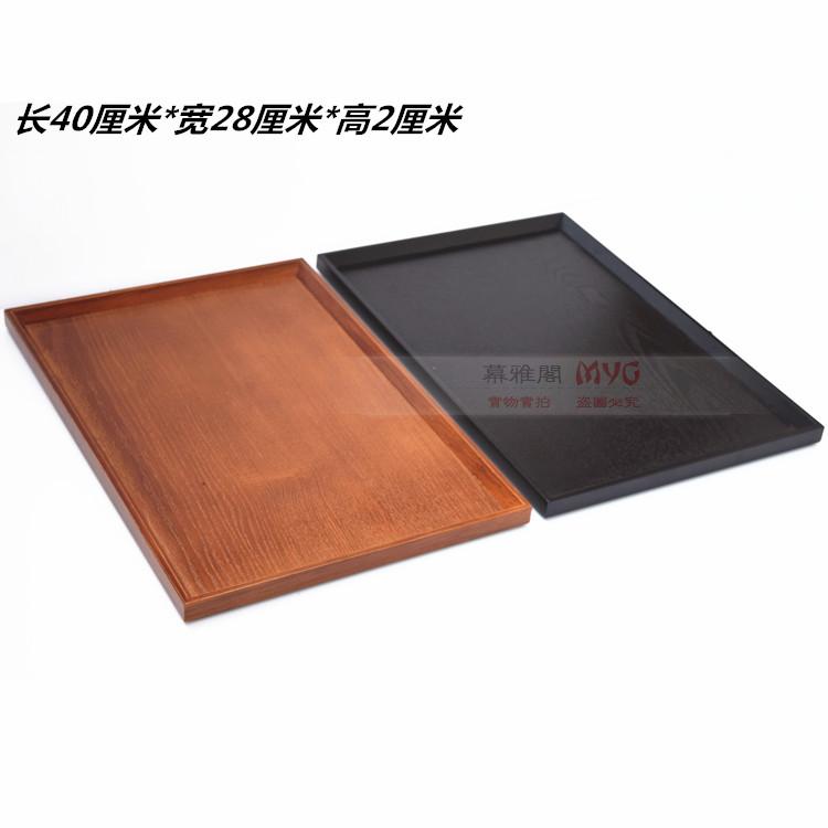 Pallet gỗ dài màu đen Tấm khay Nhật Bản Khay trà sáng tạo Bộ trà châu Âu bộ bình trà thủy tinh