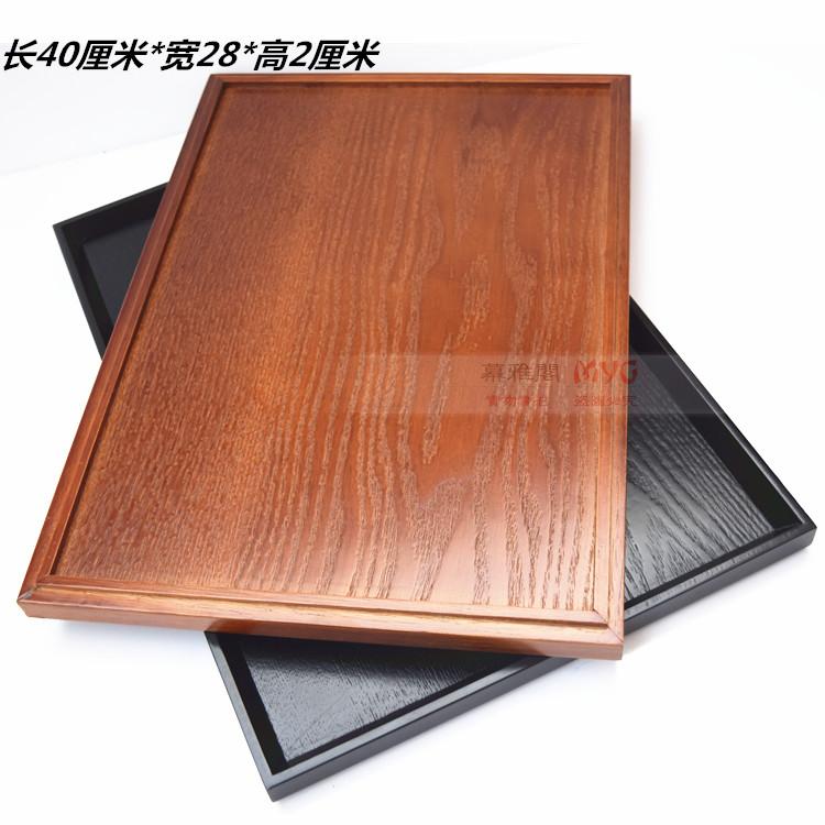 Pallet gỗ dài màu đen Tấm khay Nhật Bản Khay trà sáng tạo Bộ trà châu Âu bộ bình trà thủy tinh