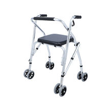 Elderly walker auxiliary walking pulley pusher Bold thickening can sit non-slip wear-resistant folding rehabilitation device