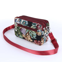 Mobile phone bag female shoulder bag four zipper shoulder bag middle aged and old mother mini bag mobile phone bag horizontal hanging neck