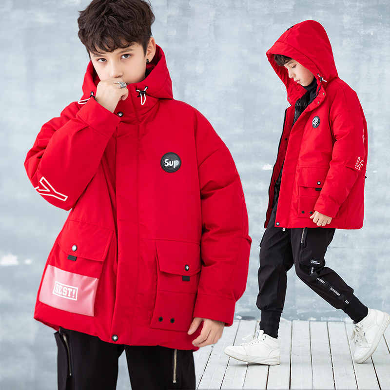 Boys 'cotton clothes thickened winter clothes 2020 new heavy and large children's fat children loose down cotton quilted jacket boys' cotton clothes tide