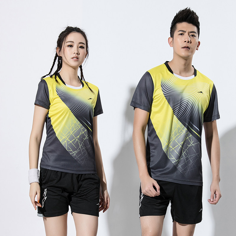 Badminton clothing men's and women's breathable quick-drying suit sports clothing short-sleeved tennis clothing volleyball clothing custom group purchase