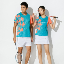 Group purchase badminton suit suit mens and womens short-sleeved shorts table tennis suit tennis suit sports team uniform custom printing