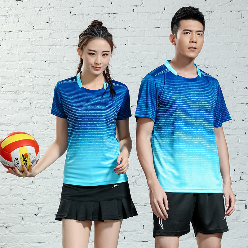 New Pint Badminton Suit Short Sleeve Men's Volleyball Tennis Suction Sweat Speed Dry Sports Wear for short skirts