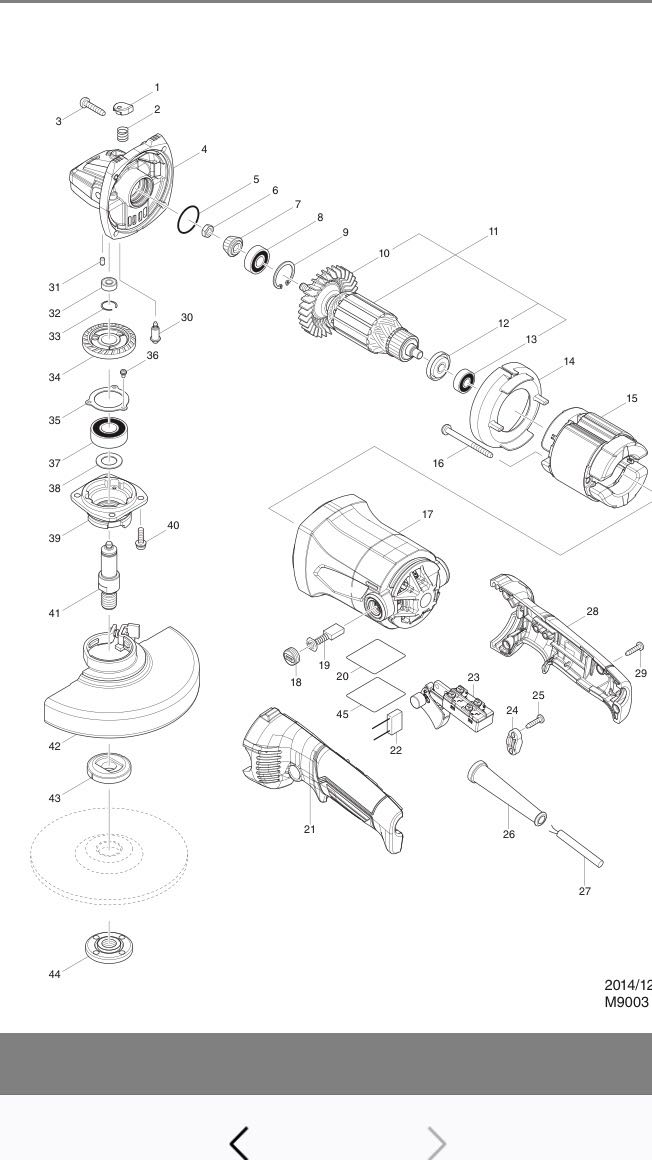 Makita Shepherd 150mm corner mill M9003 original mounted rotor motor accessories