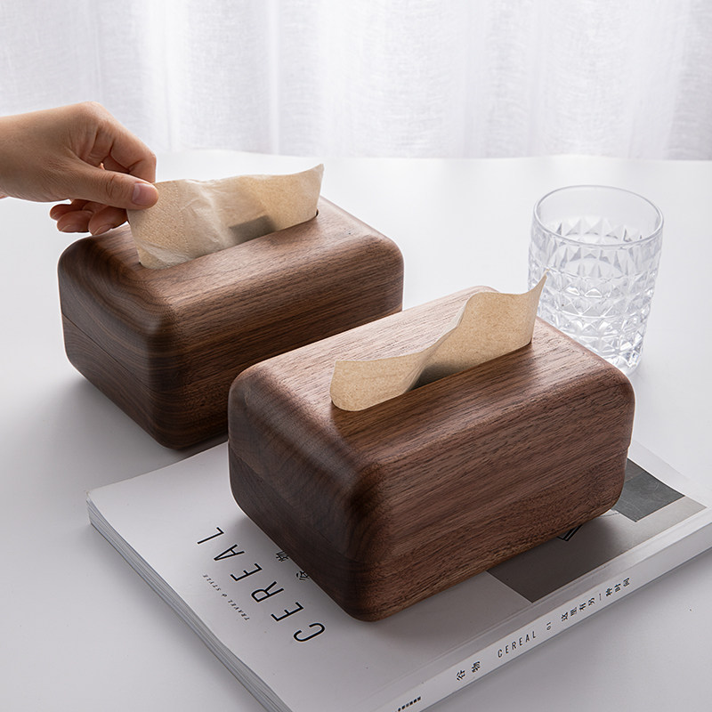 Mummy Furniture Black Walnuts Wood Napkins Paper Towels Containing Box Home Solid Wood Toilet Paper Box Car Face scarves Nordic