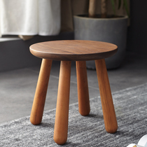 Mugwood furniture black walnut childrens board stool modern simple living room fashion Cherry small bench change shoes stool