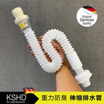 Extendable Sink Sewer Pipe Washbasin Sink Drain Pipe Extension Odor Resistant Table Basin Extension Hose Water Pipe