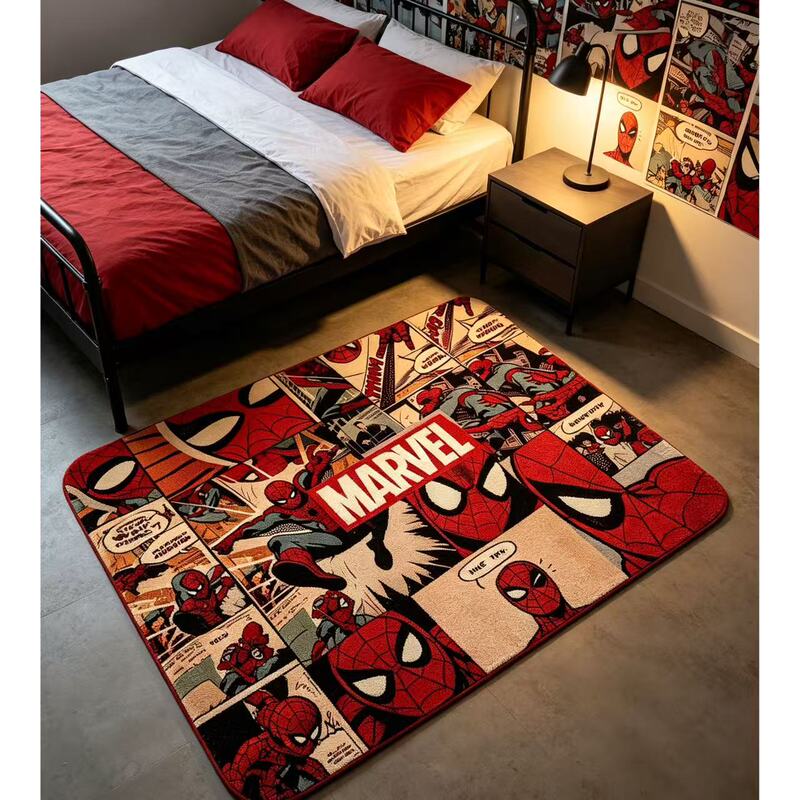 Spider-Man Retro Comic Carpet Living Room Bedroom Bedside Rug Marvel Hero Comic Boy's Room Decoration Mat Spider-Man Retro Comic Carpet Living Room Bedroom Bedside Rug Marvel Hero Comic Boy's Room Decoration Mat