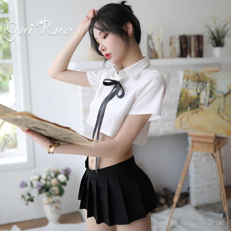 Sexy sex pajamas small tits College style school uniform Sailor suit Maid cosply uniform temptation passion suit show