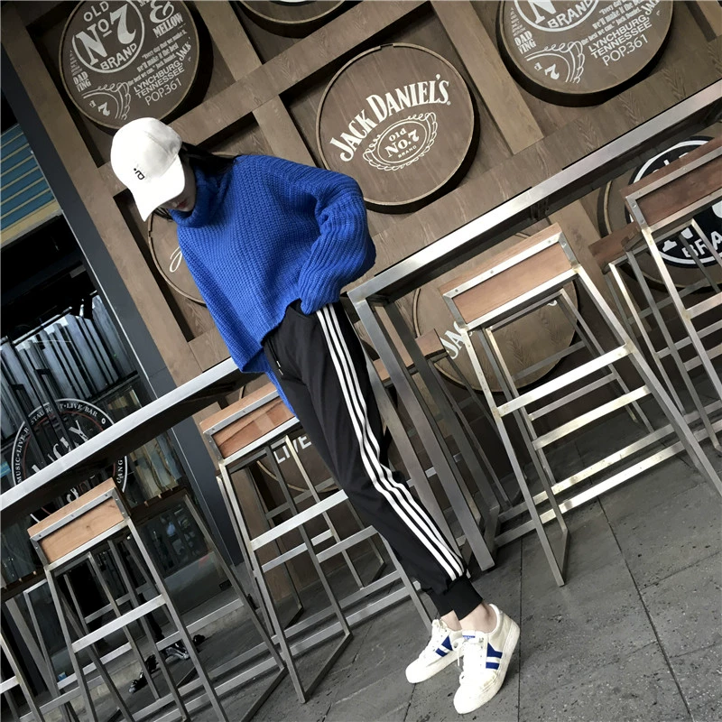Quần thể thao mới nữ mùa đông Harajuku bf cộng với quần nhung độn Phiên bản Hàn Quốc của quần harem học sinh quần rộng giản dị