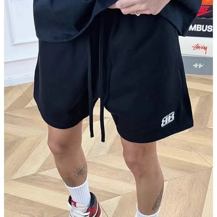 Summer Heavyweight American-Style Casual Shorts for Men ins Loose Versatile Embroidered Sports Knee-Length Basketball Sweatpants
