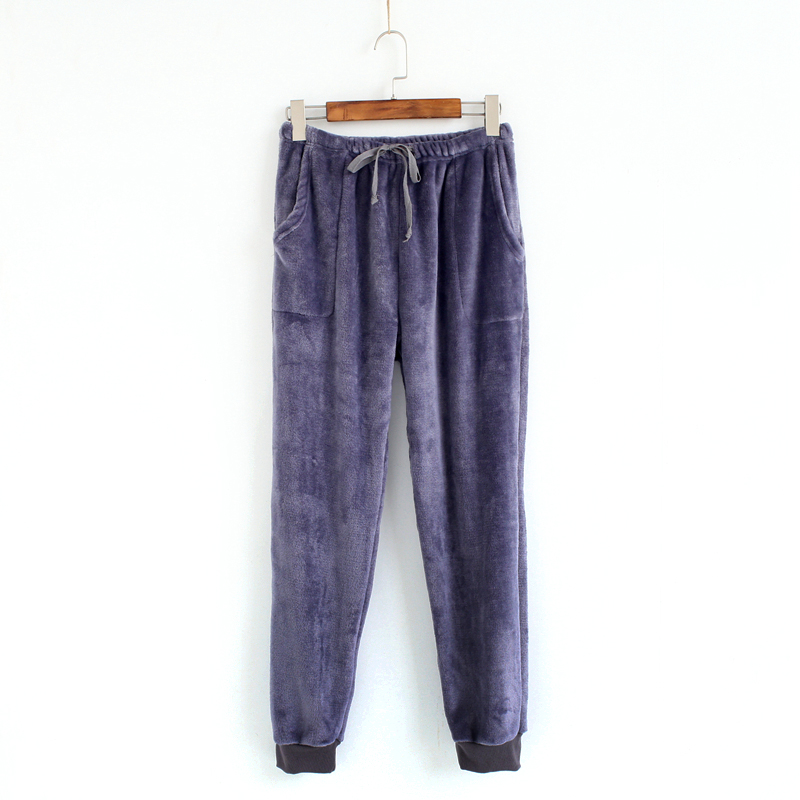 Flannel Pyjama Đàn ông và Phụ nữ Cặp đôi Mùa thu và Mùa đông Làm dày Quần nhà Kích thước chân Đóng quần San hô quần sịp nam