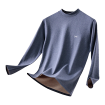 Catman Thermal Underwear Mens Wool Silk Autumn and Winter Heated Mid-Collar Bottoming Autumn Clothes and Autumn Pants Suit for Men