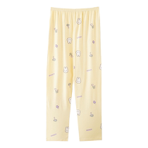 Catman Womens Pure Cotton Pajama Pants Women Can Wear Young One-piece Trousers Autumn and Winter Plaid Style Cotton Home Pants