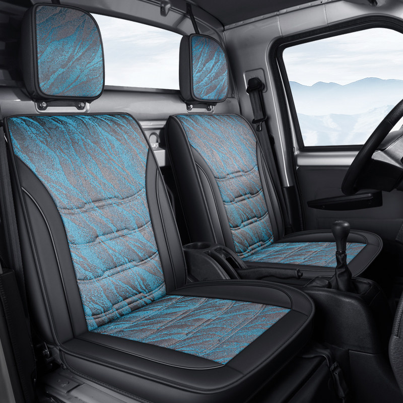 Wuling Rongguang small card seat cover light new card double row single row PU four seasons universal all-inclusive linen truck cushion cover