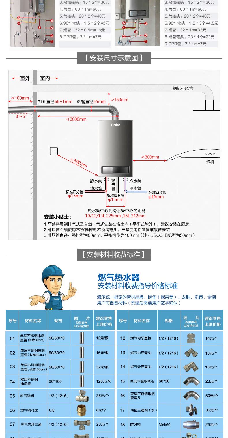 bình nóng lạnh Haier máy nước nóng áp suất nước thấp khí tự nhiên hộ gia đình 8 lít nhiệt độ tắm JSQ25-13WG2 (12T) - Máy đun nước bình nước nóng lạnh kangaroo
