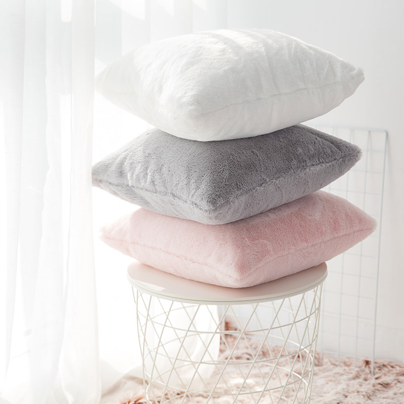Mist Forest Rabbit Plush Pillow Cover Pink Pillow Sofa Living Room Backrest Nordic ins Wind Bedside Cushion