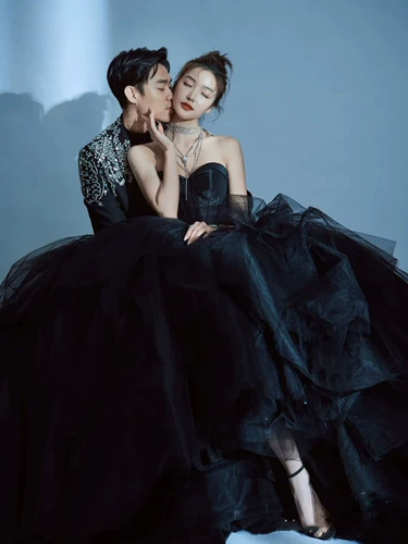 Черное свадебное платье, бюстгальтер-топ для влюбленных, реквизит для фотографии, коллекция 2021