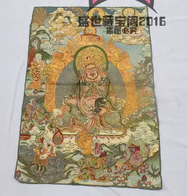 Tibetan Buddha statue Nepal God of wealth Thangka portrait Brocade painting Silk embroidery Treasure King Thangka embroidery