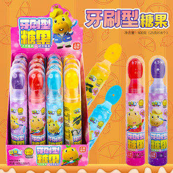 Creative and Fun Toothbrush-Shaped Candy, Fruit-Flavored Jam Lollipops, Children's Leisure Snacks, Hard Candy