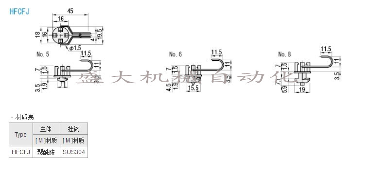 Mithrice profiles with small parts hooks HFCFJ5 6 8