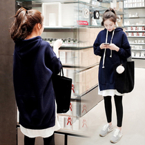 Maternity Spring Sweater Spring and Autumn Casual Mid-length Fashion Autumn and Winter Large Size Dresses Outing Maternity Tops Spring